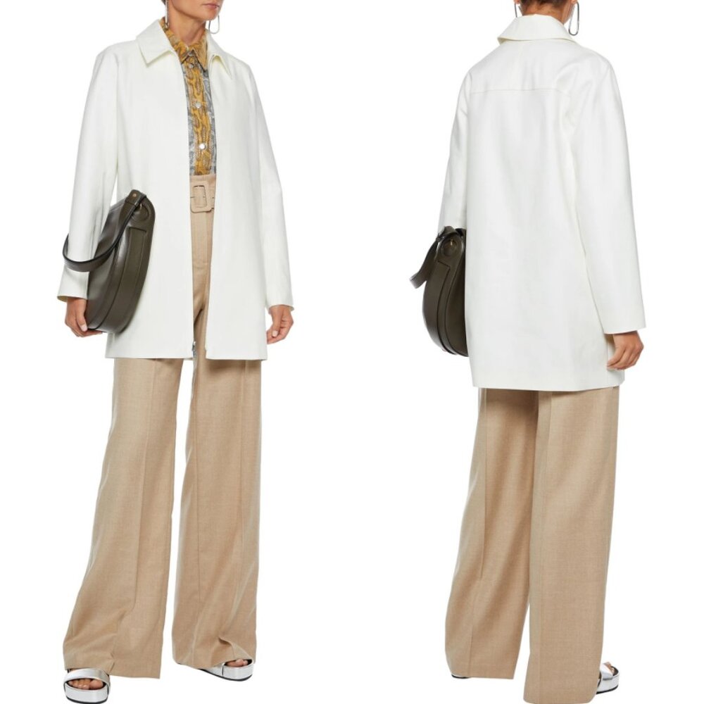 NWT Theory Women's Caban Double Cotton Coat Jacket in White Size S, M $695 - Picture 4 of 16
